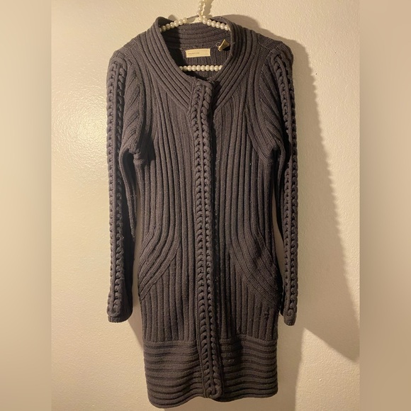 anthropologie Sleeping In Snow Women’s Size Medium Gray Long Sleeve Cardigan - Picture 2 of 6